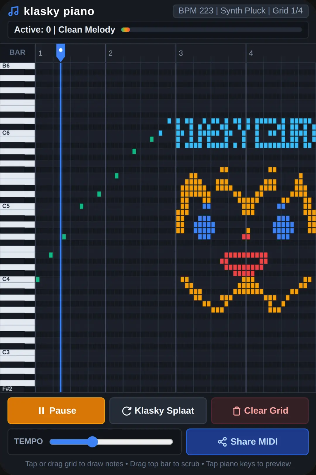 Klasky Piano - Visual MIDI Sequencer cover