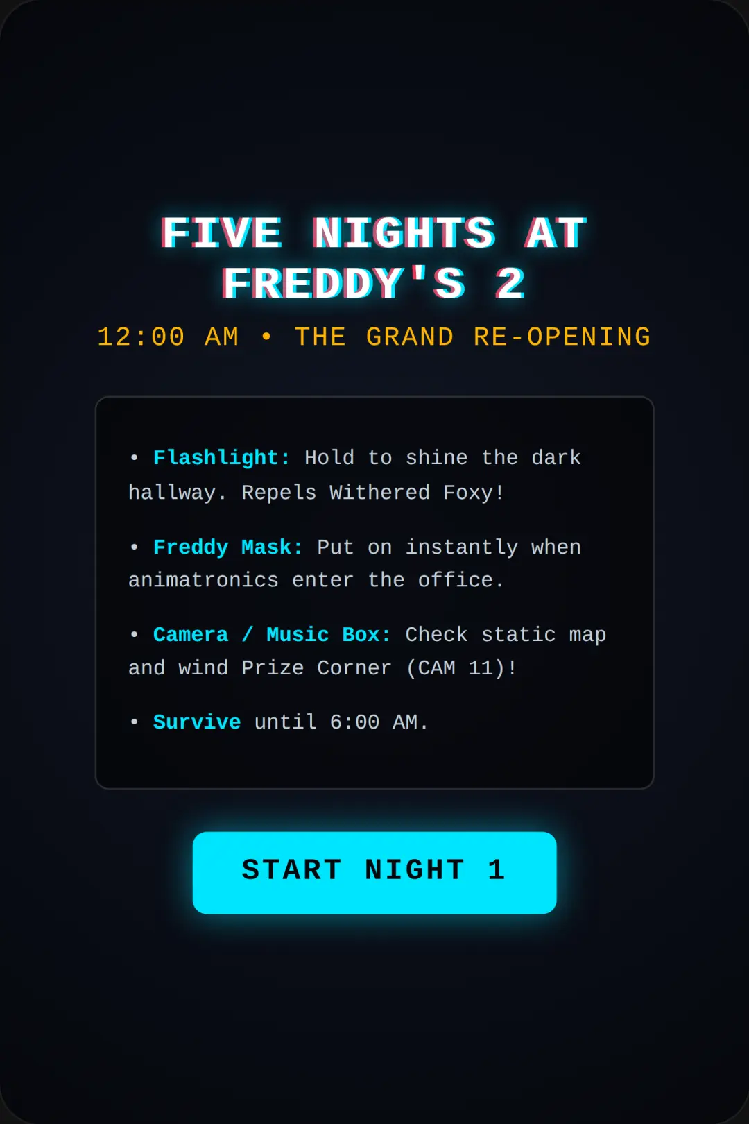 Five Nights at Freddy's 2 cover