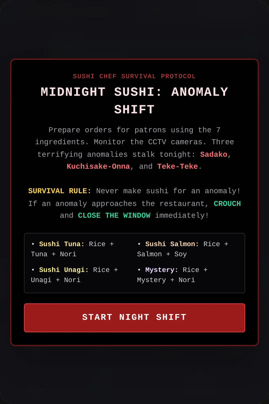 Midnight Sushi: Anomaly Shift (Original Name: Work In Japan Restaurant) cover