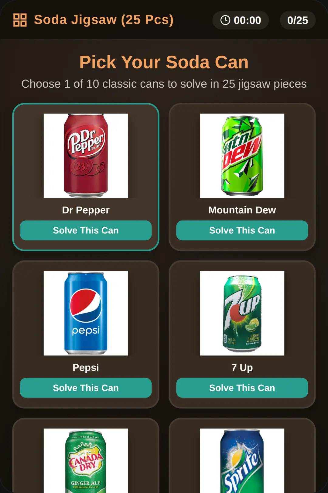 Soda Can Jigsaw Puzzle cover