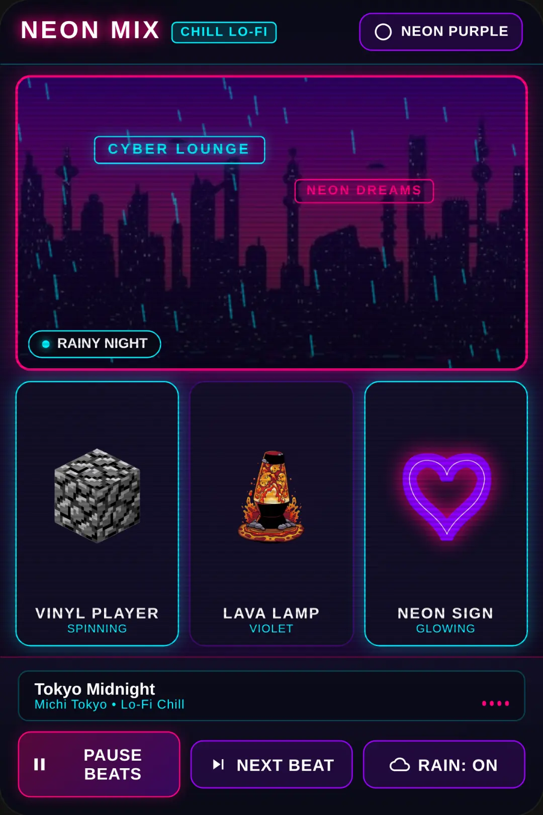 Neon Mix — Cyberpunk Lo-Fi Room cover