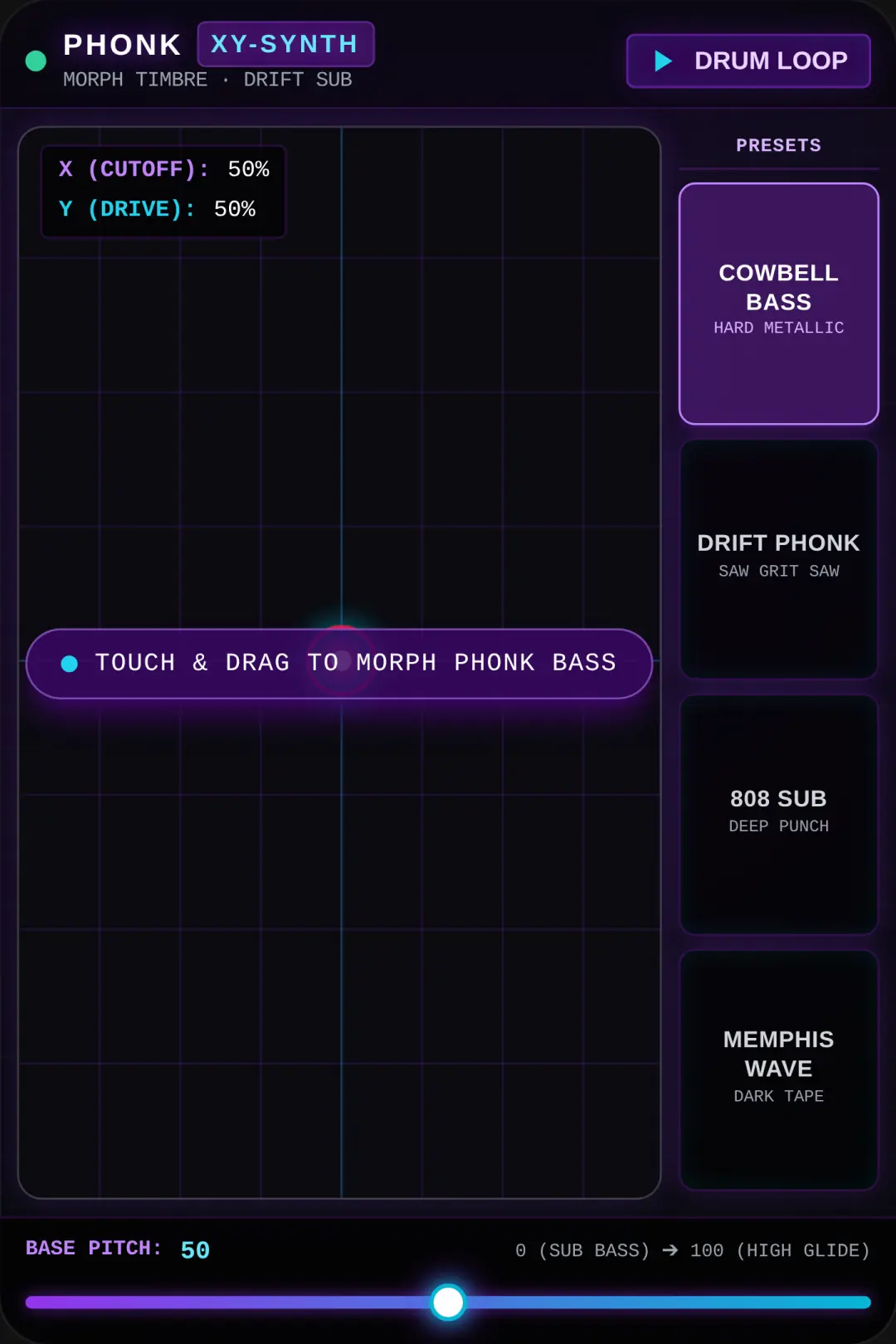 Phonk Touch XY Synthesizer cover