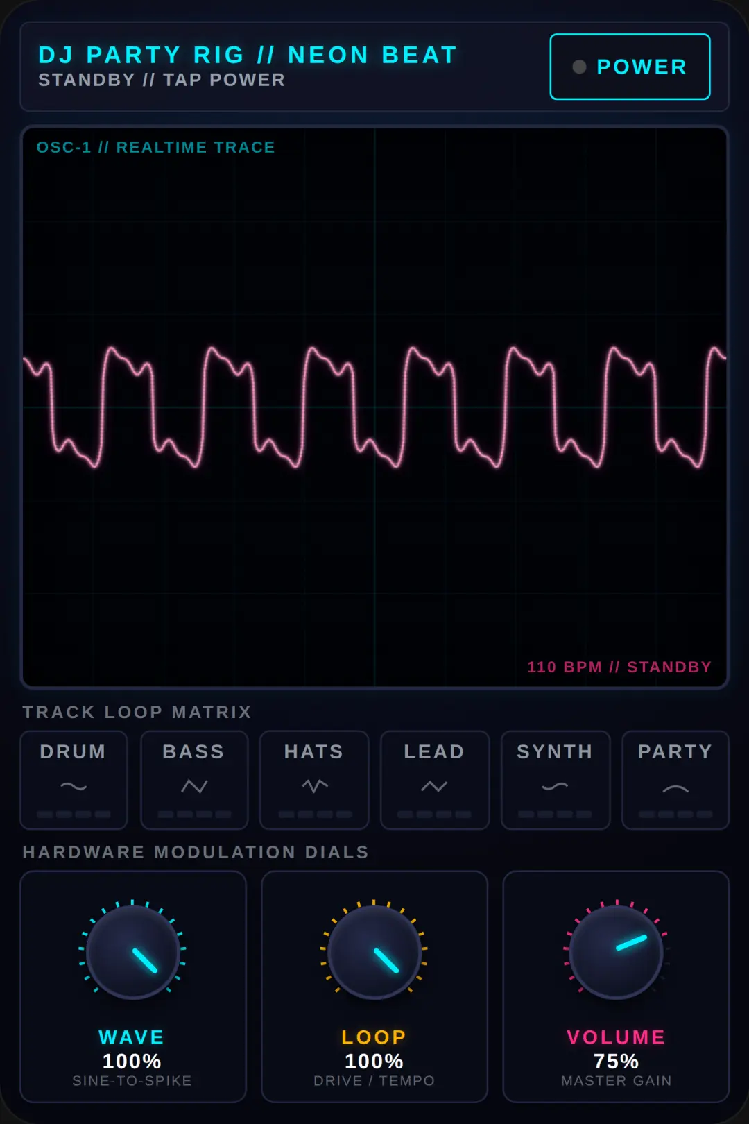 Cyberpunk Neon Synth Panel cover