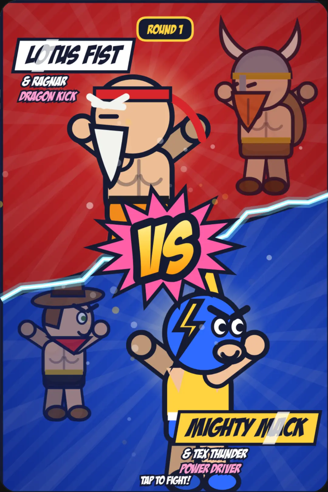Tag Team Throwdown: Grab the Power Orb
#wrestling #tagteam #fightinggame #arcade #brawler #versus #retro #cartoon #powerup #comeback
