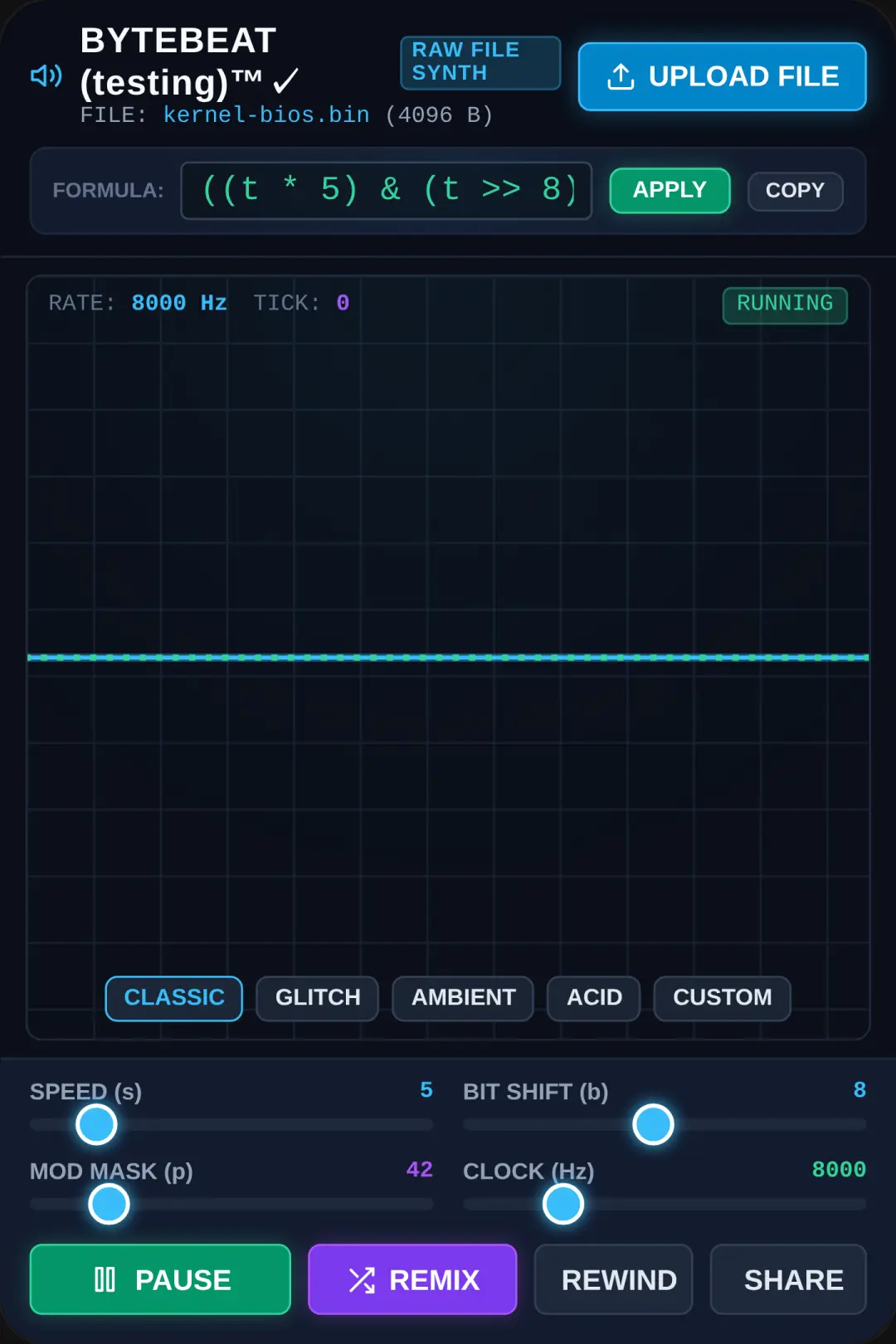 Bytebeat Lab: Raw File Synthesizer cover