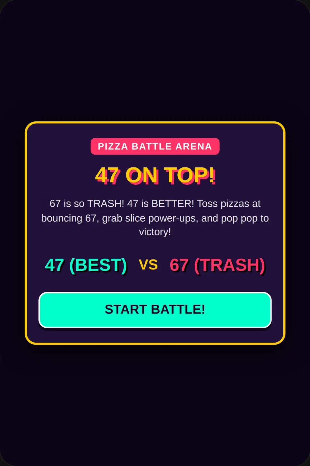 47 ON TOP! 47 vs 67 cover