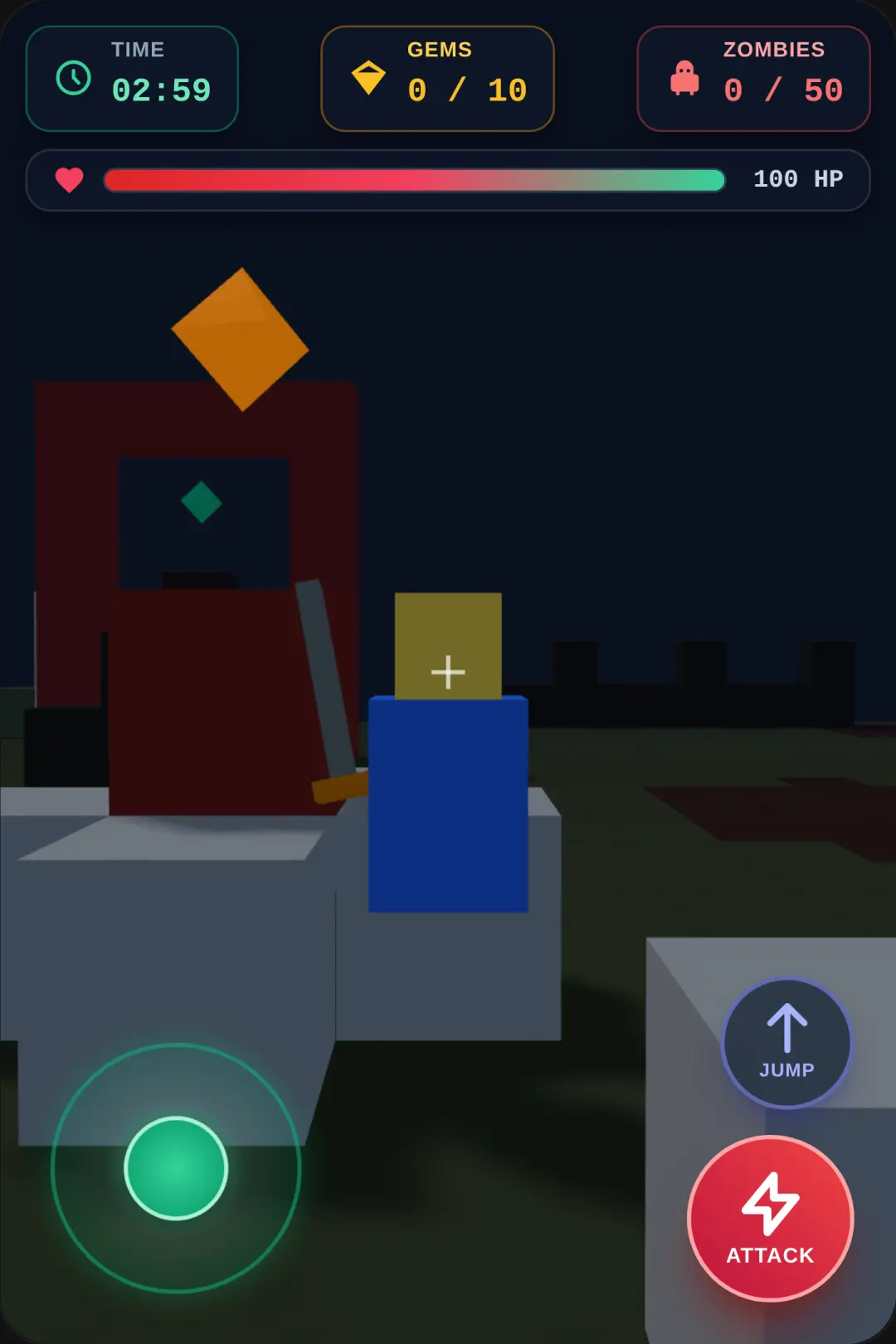 Voxel Zombie Quest: 10 Gems & 50 Zombies cover