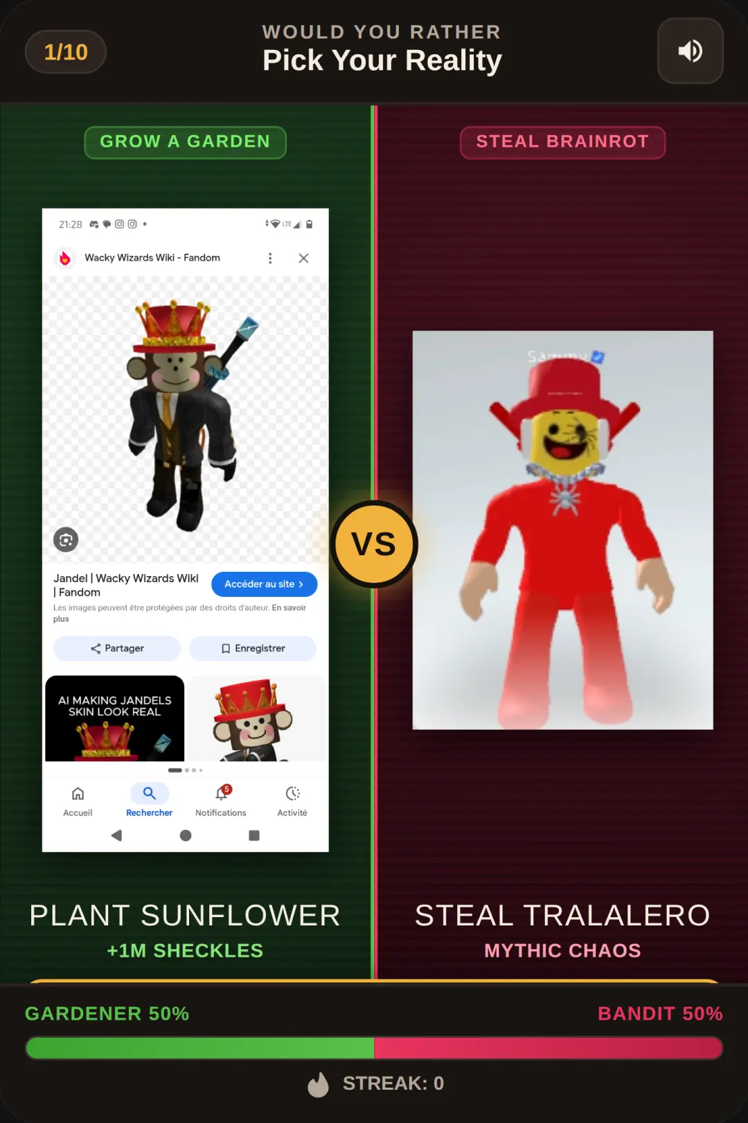 Would You Rather: Grow a Garden or Steal a brainrot cover