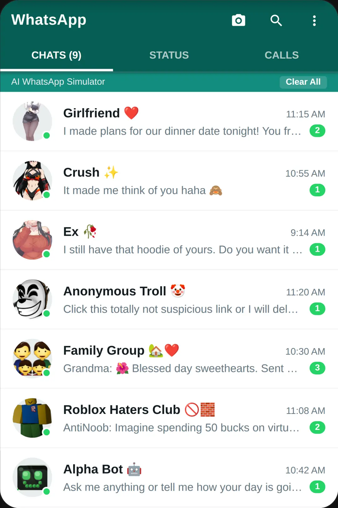 WhatsApp Simulator cover