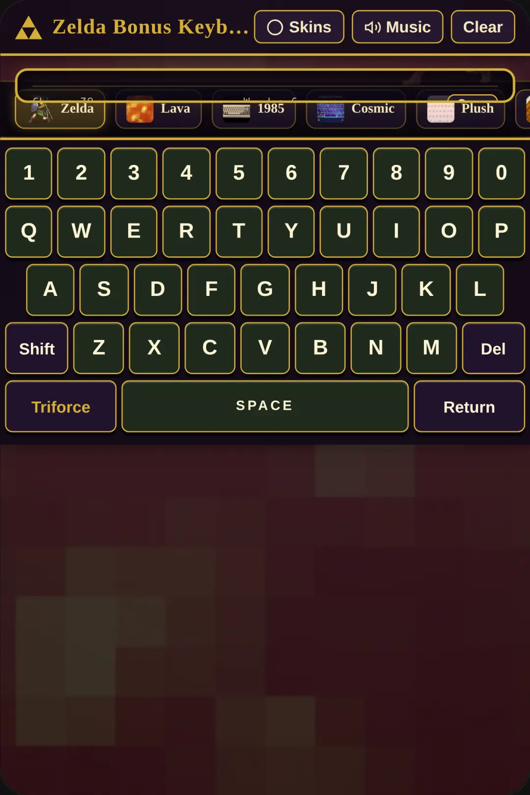 Zelda Bonus Keyboard Lava cover