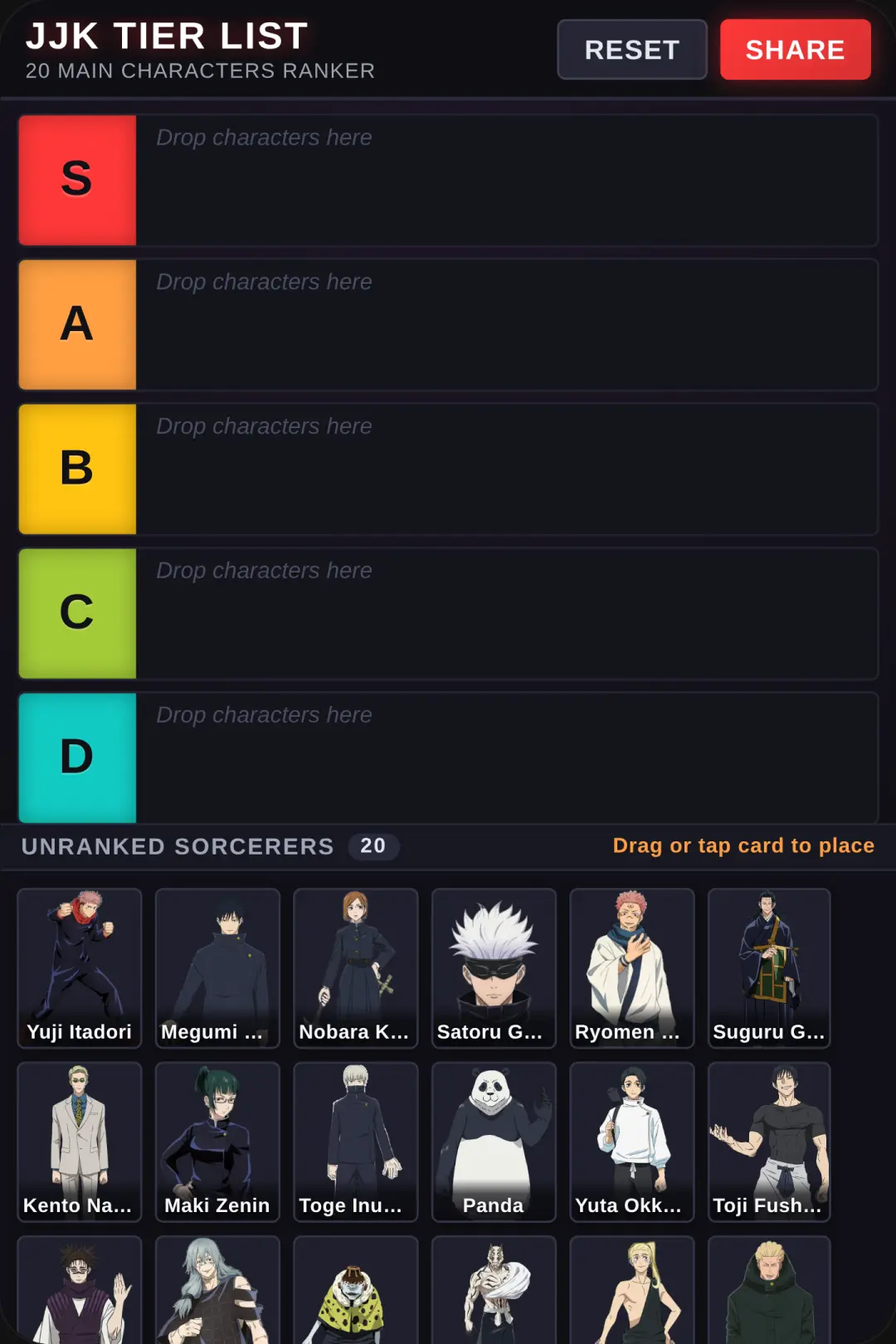 Jujutsu Kaisen Tier List cover