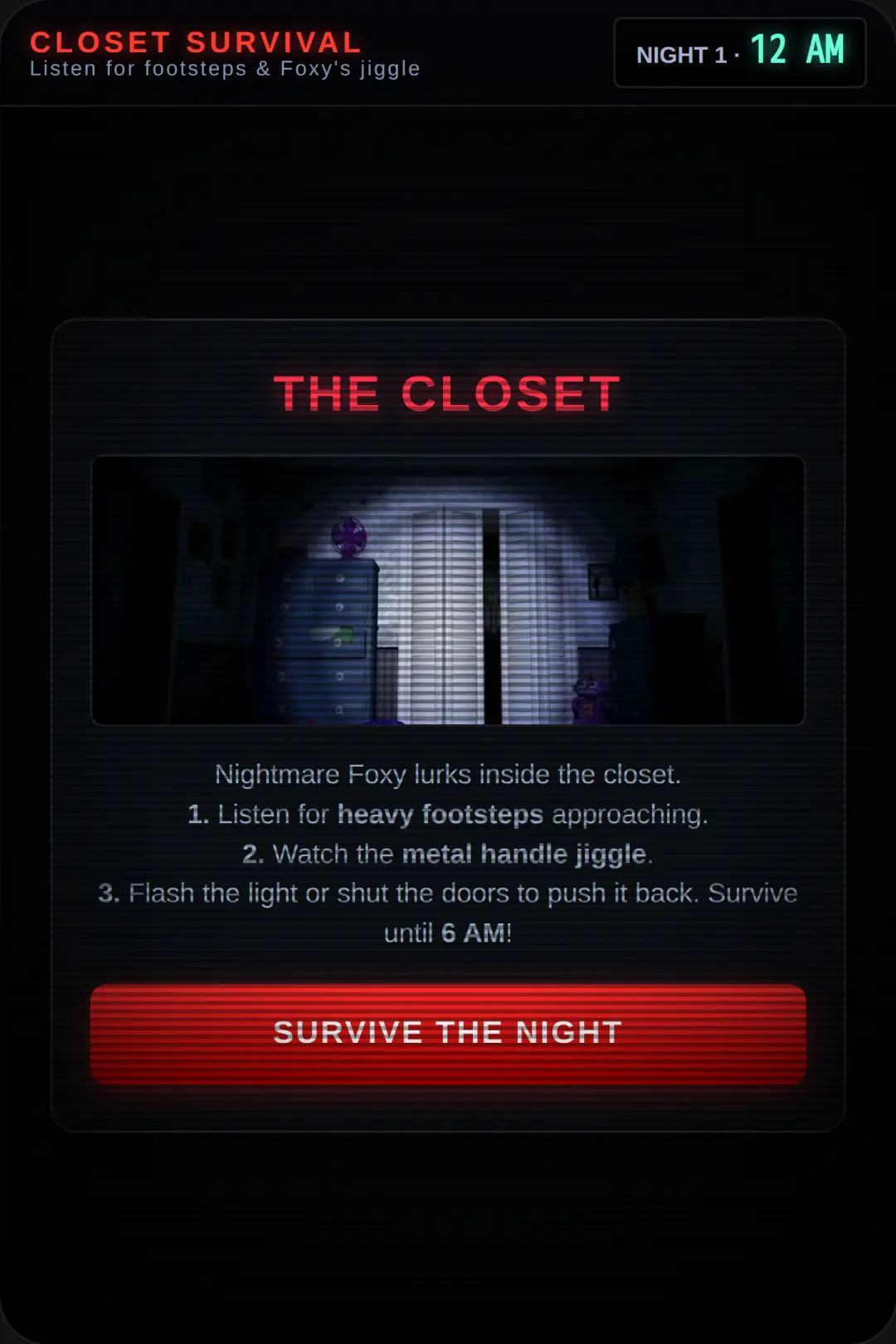 Closet Survival - FNAF Foxy Check cover