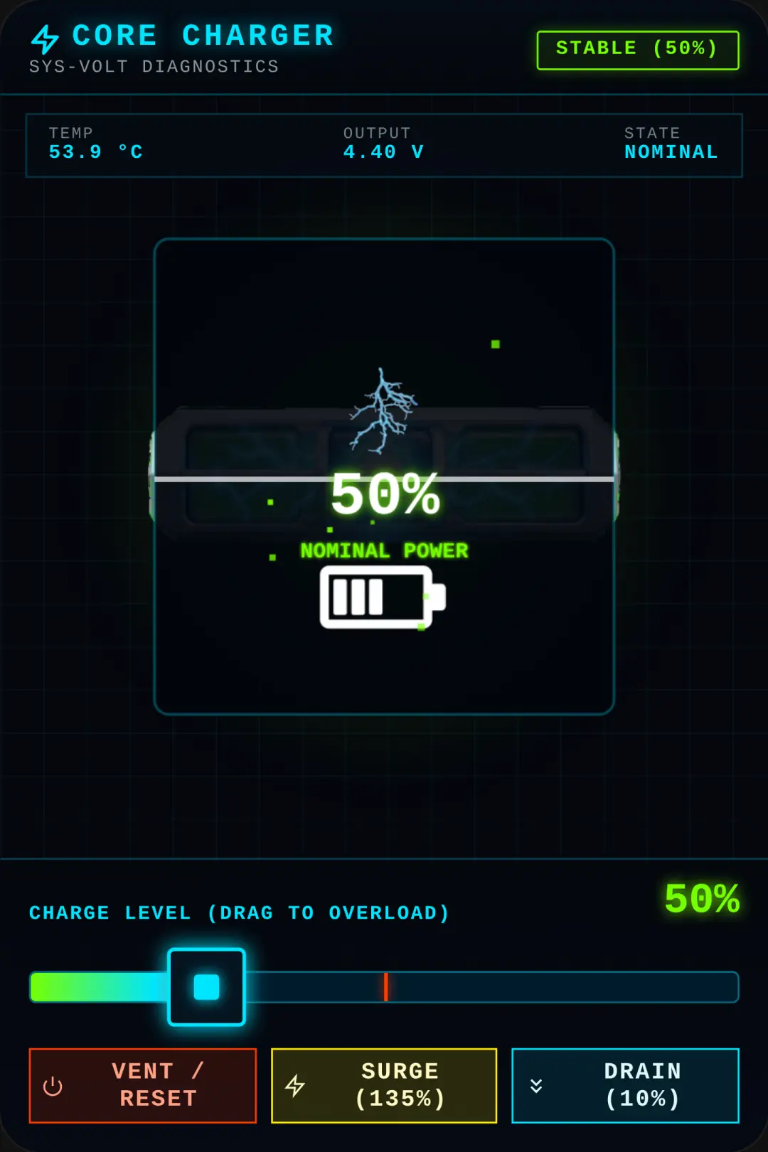 Battery Overload Cockpit cover