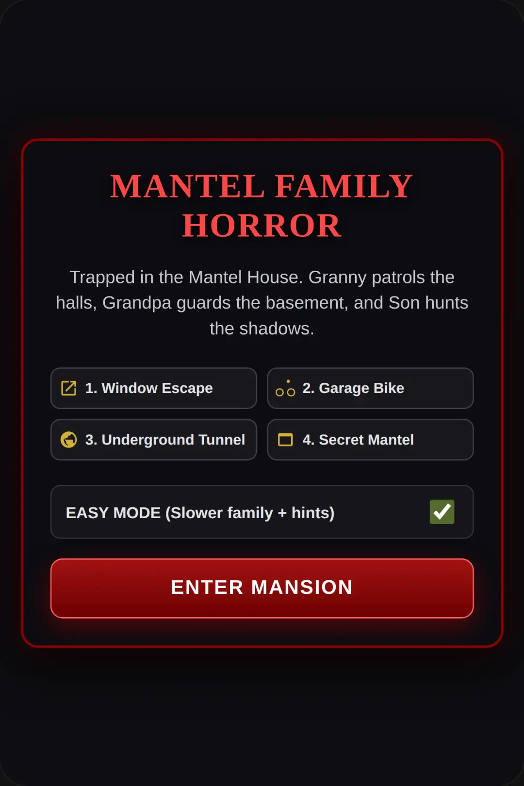 Mantel Family Horror Escape cover