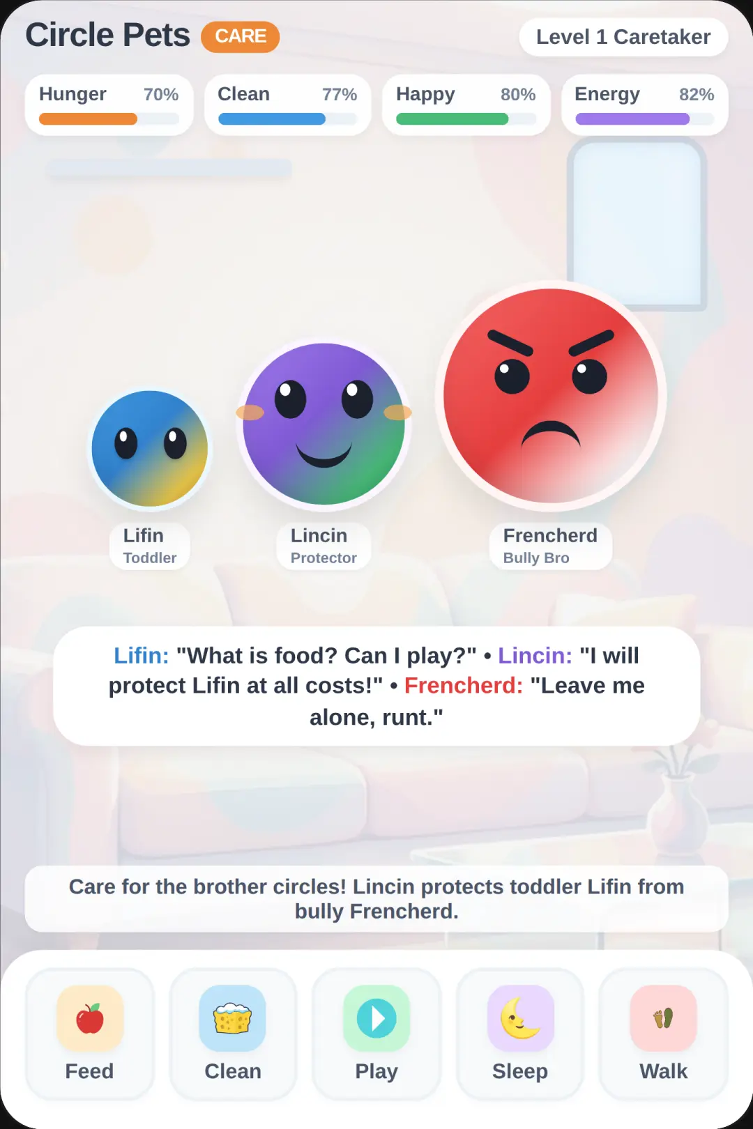 Pastel Circle Pets character's: lifin lincin frencherd cover