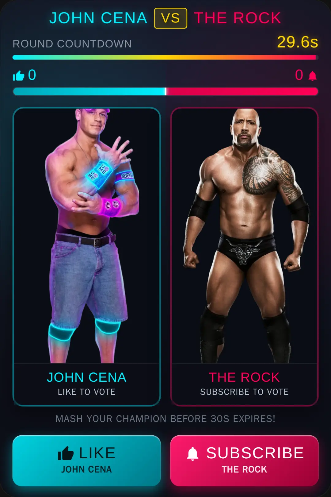Like for Cena vs Subscribe for The Rock cover
