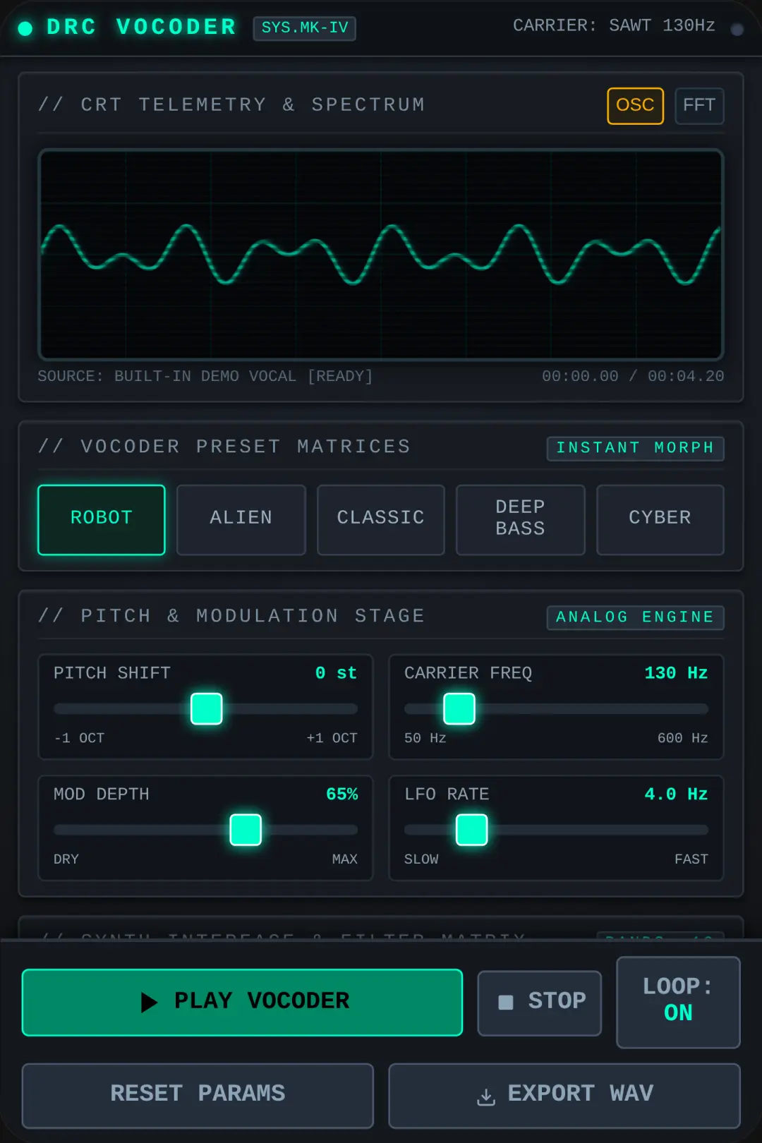 DRC Vocoder Console cover