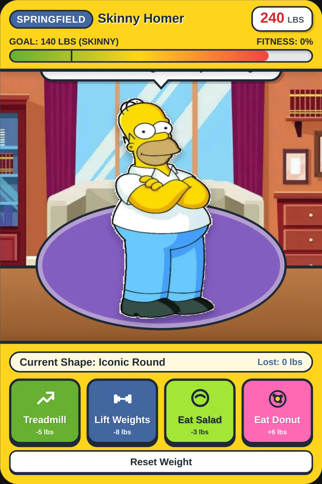 Skinny Homer - Springfield Fitness cover