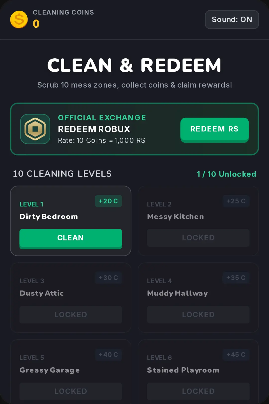 Clean and Redeem, robux edition cover