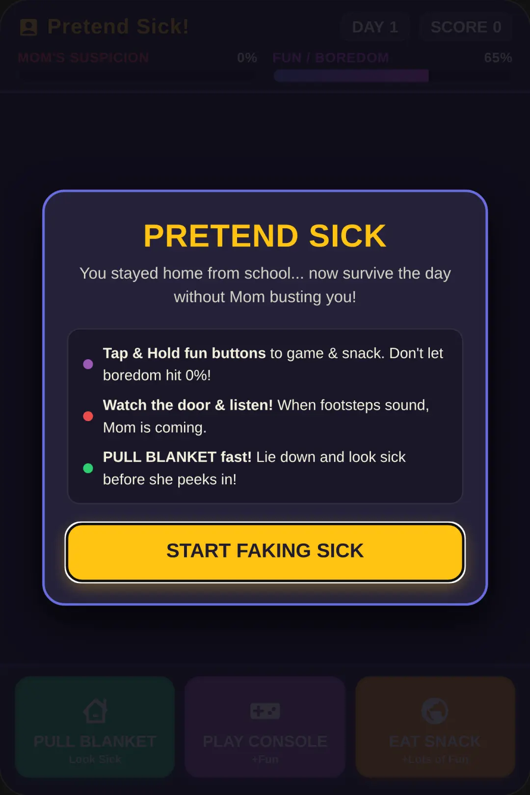 Pretend Sick: Don't Let Mom Catch You! cover