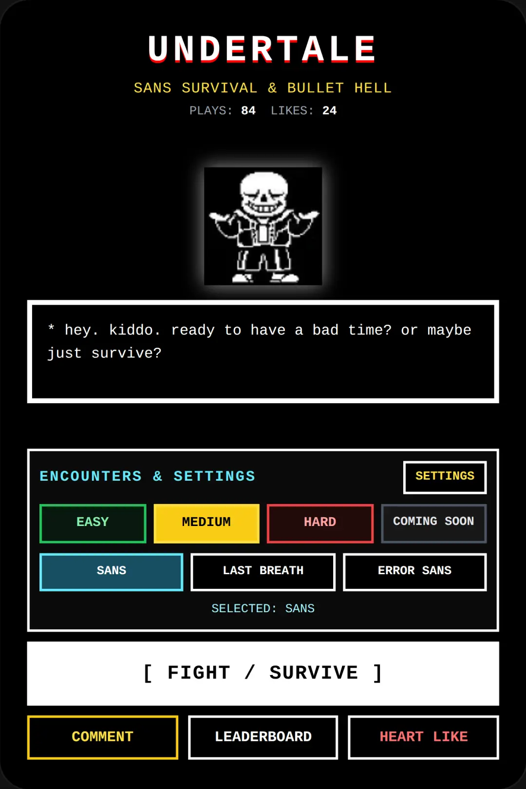 Undertale Sans Survival(V3) MAY BE SOME GLITCHS cover