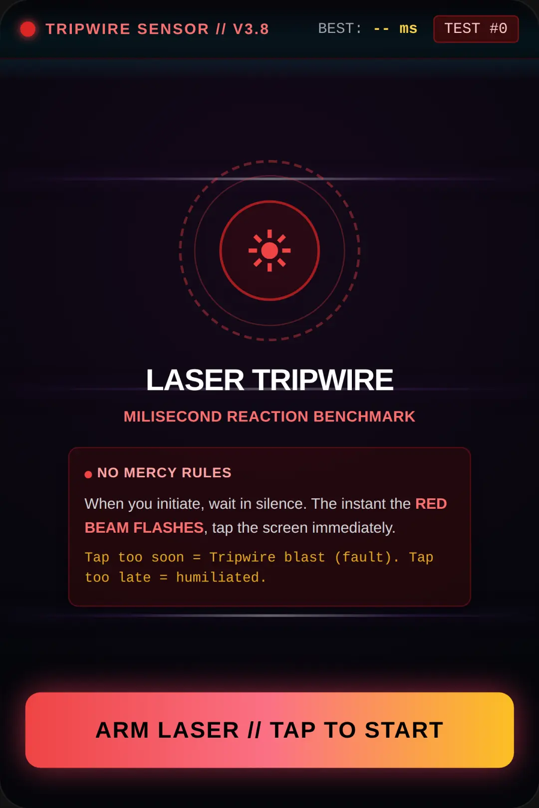 Laser Tripwire Reaction Test cover