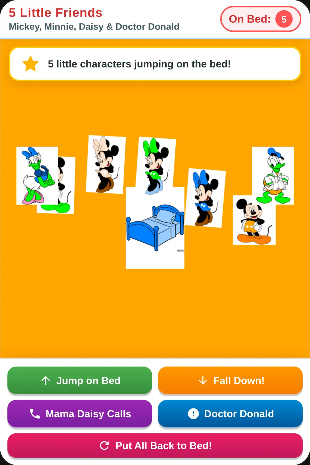 5 Little mickeys Jumping on the Bed cover