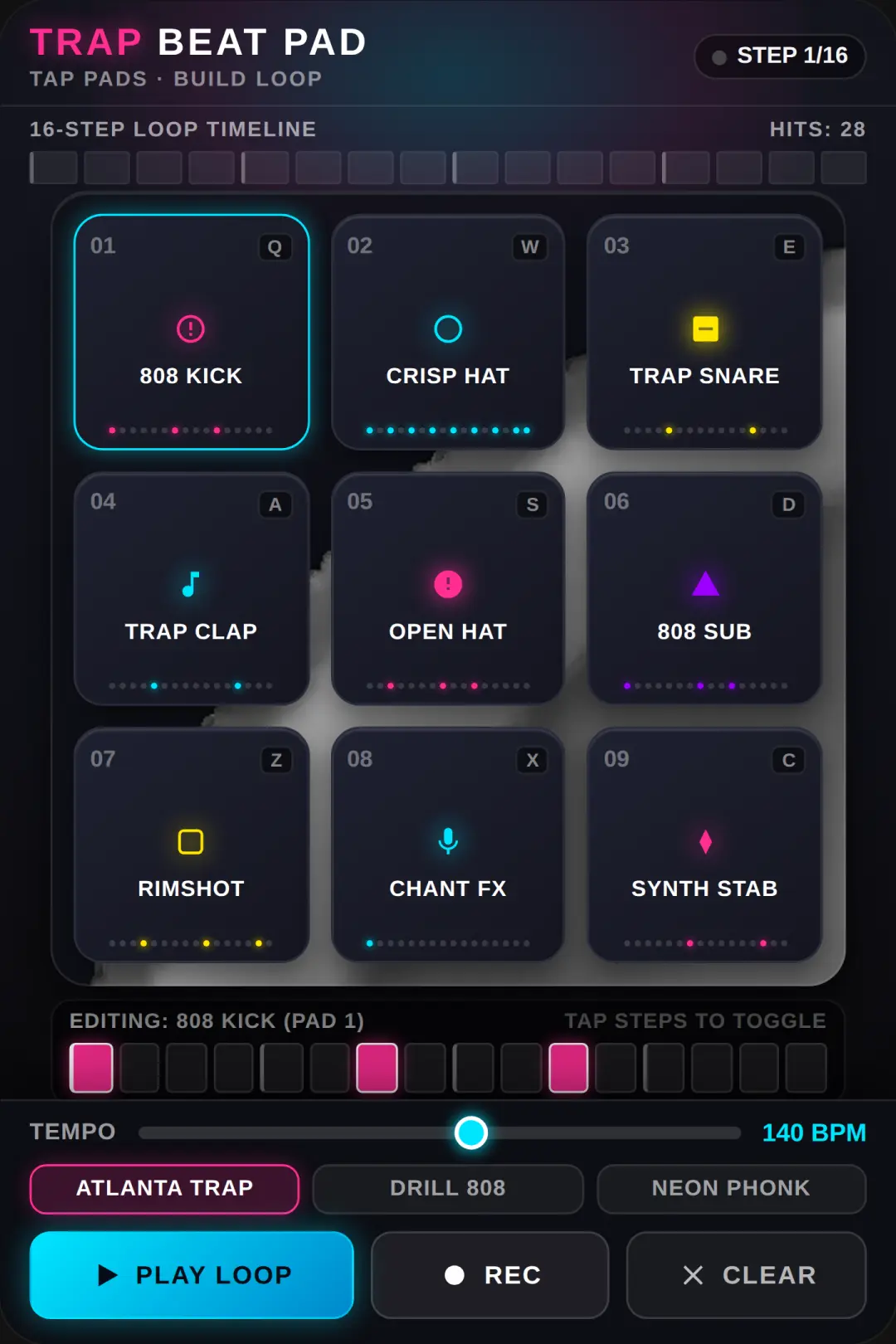Trap Beat Pad 808 cover