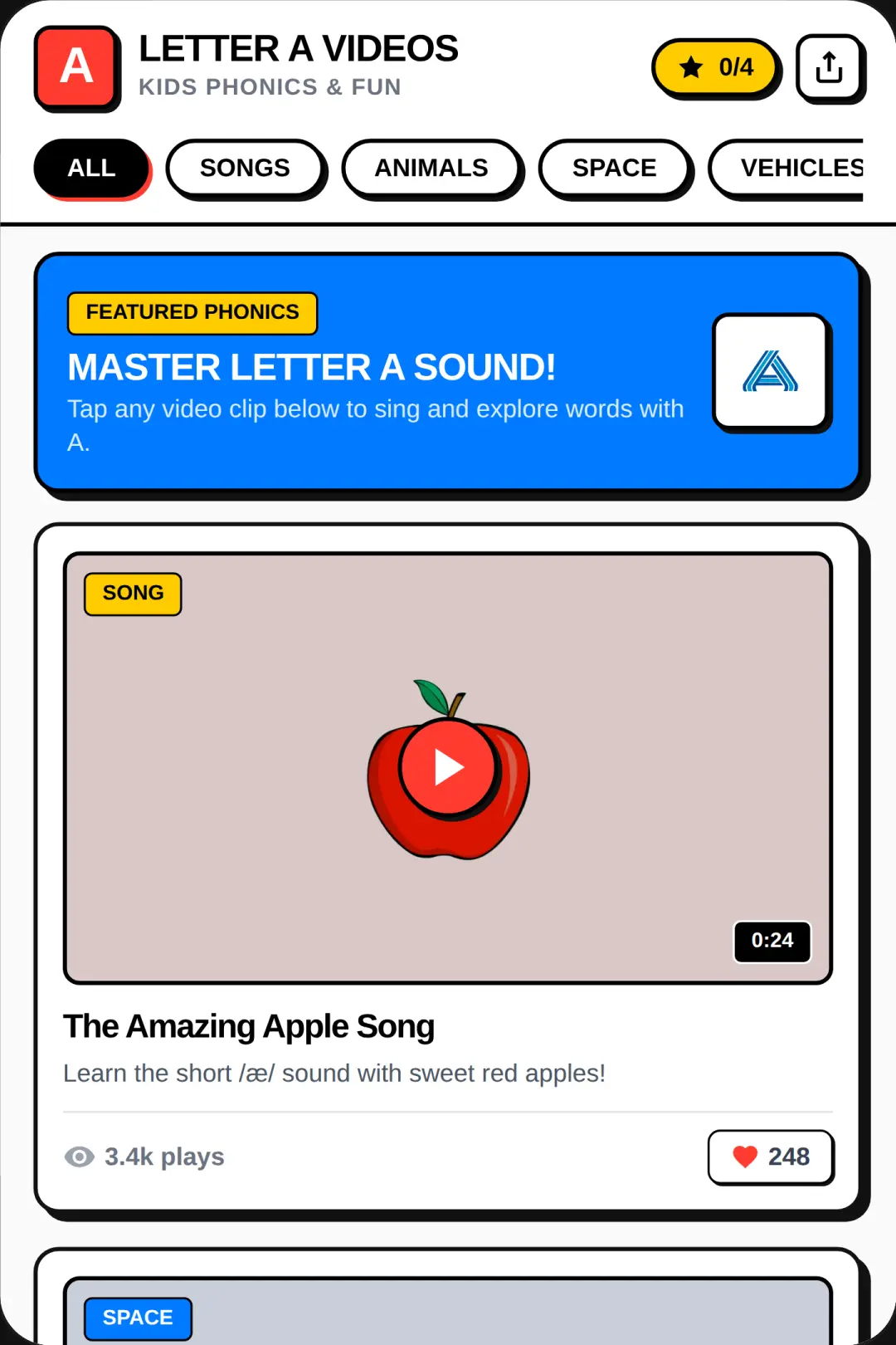 Letter A Videos — Learn Phonics & Words cover