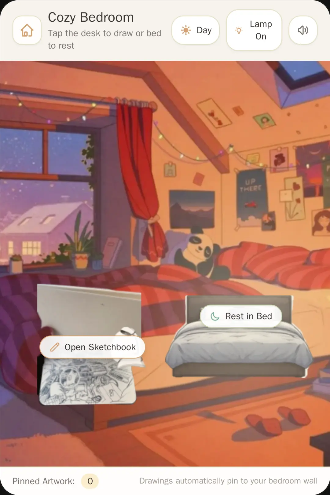 Cozy Bedroom & Sketchbook cover