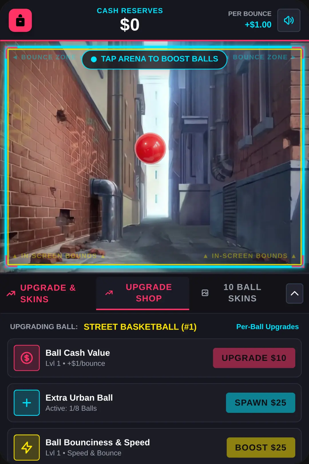 Bouncing ball game cover