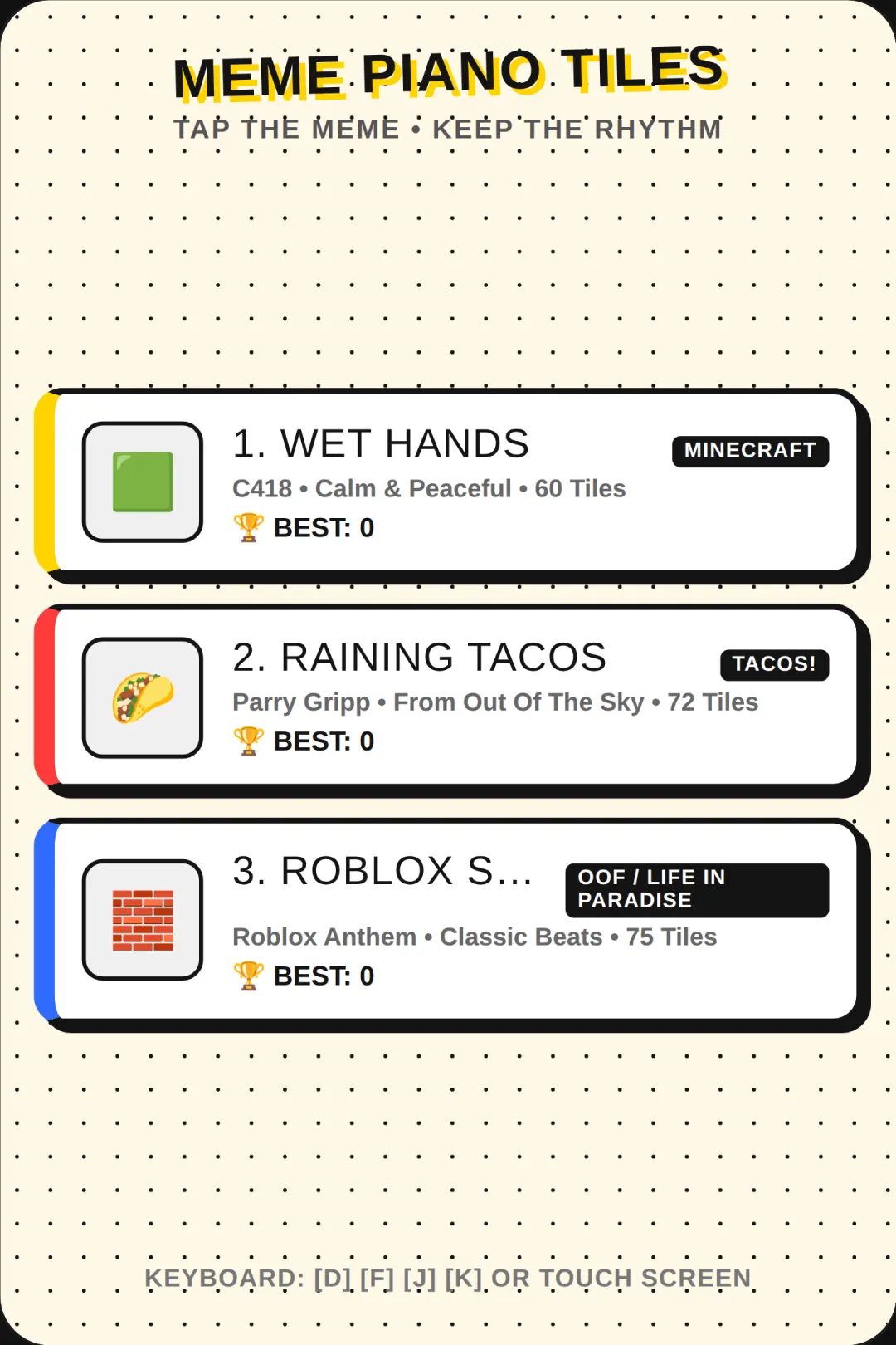 Meme Piano Tiles cover