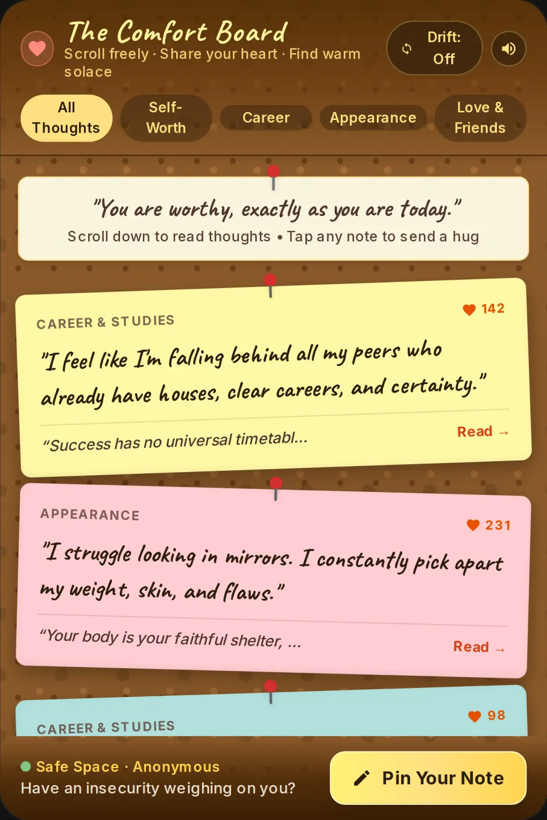 The Comfort Corkboard cover
