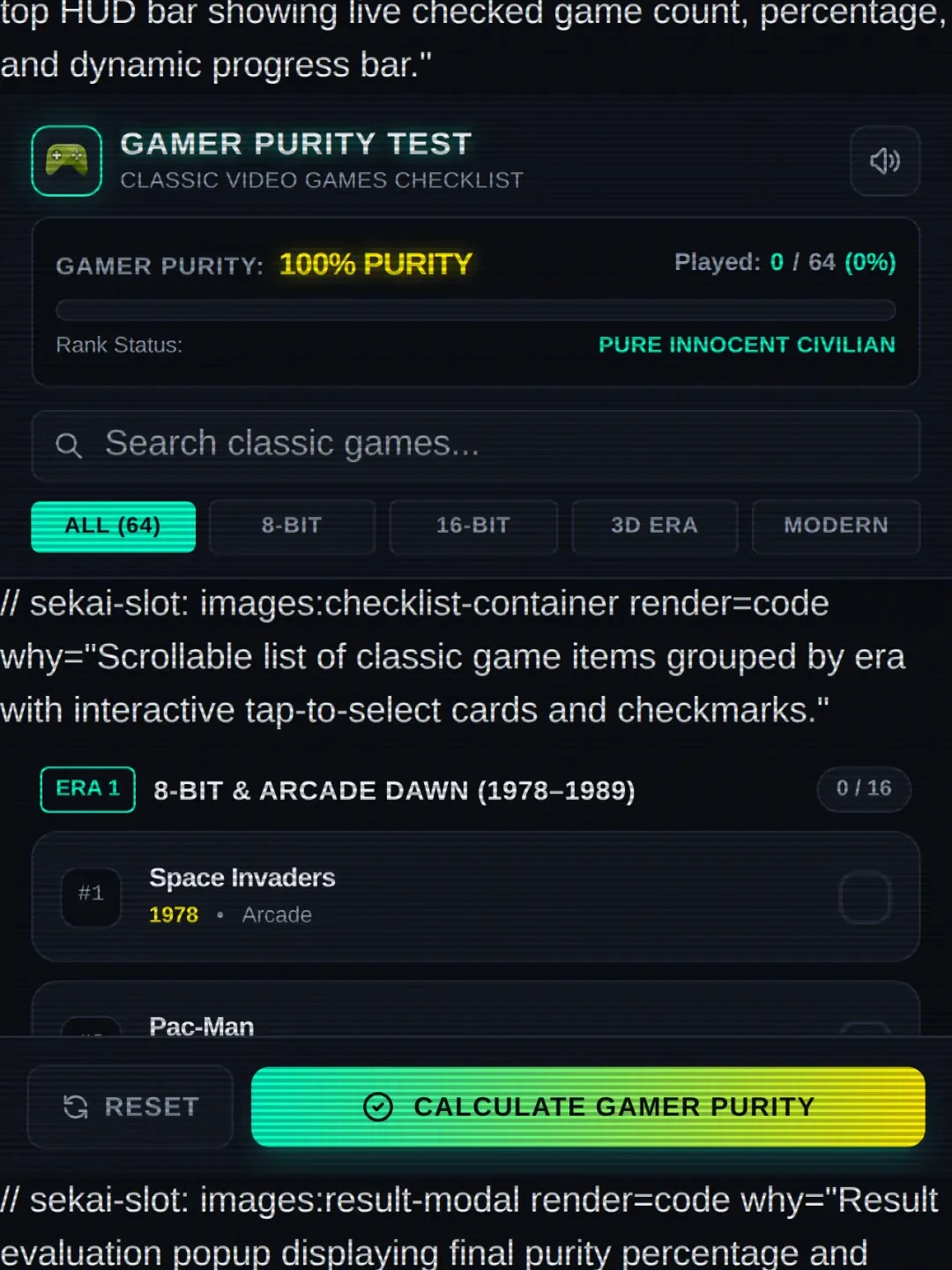 Gamer Purity Test cover