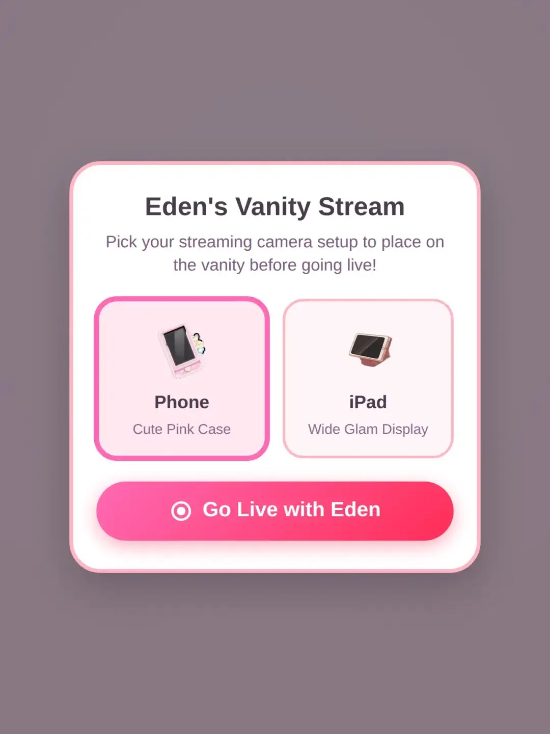 Eden's Vanity Livestream cover