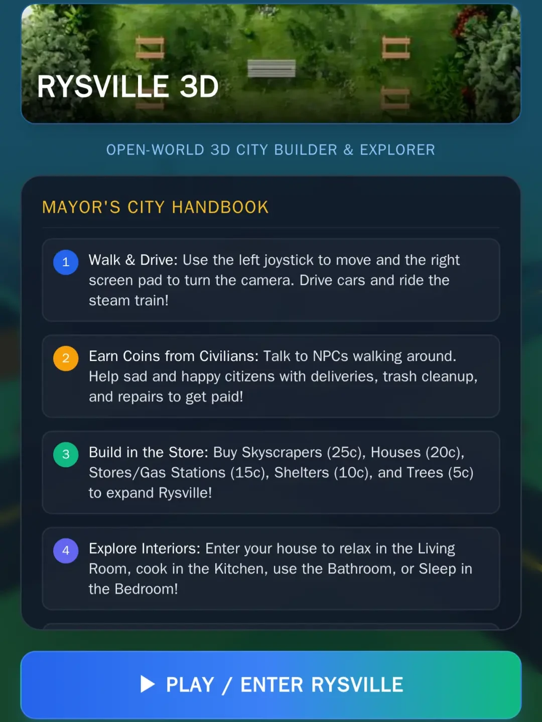 Rysville - 3D City Sim & Builder cover