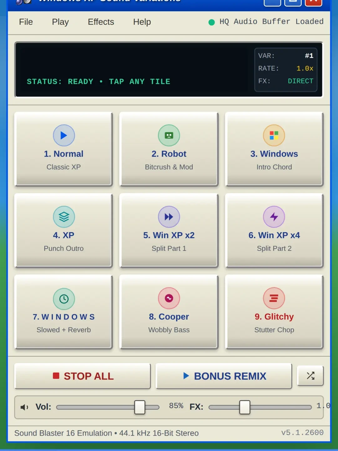Windows XP Sound Variations cover