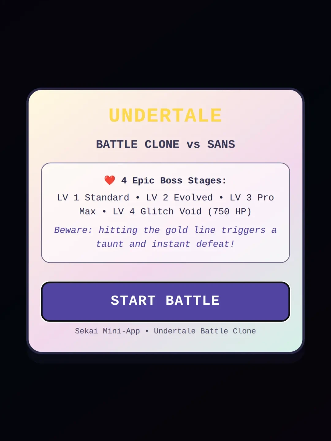Undertale Battle Clone cover