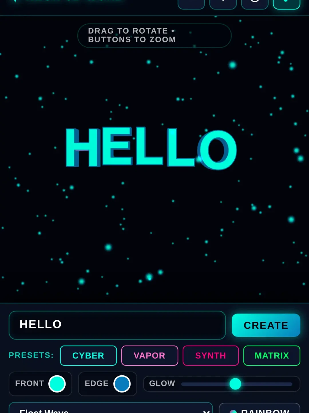 Neon 3D Word you can customise your name also and else more 😀 cover