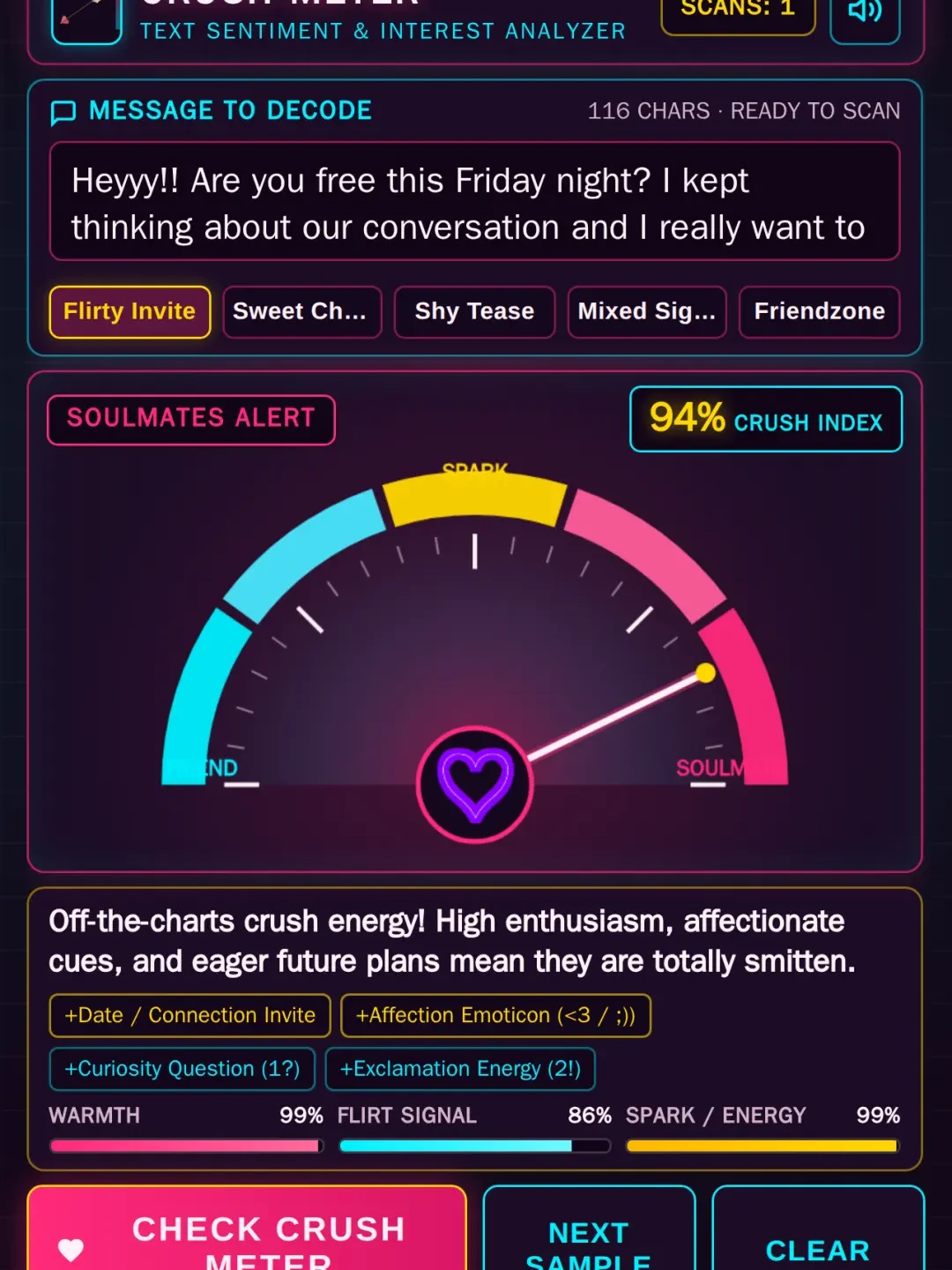 Crush Meter — Text Sentiment Analyzer cover