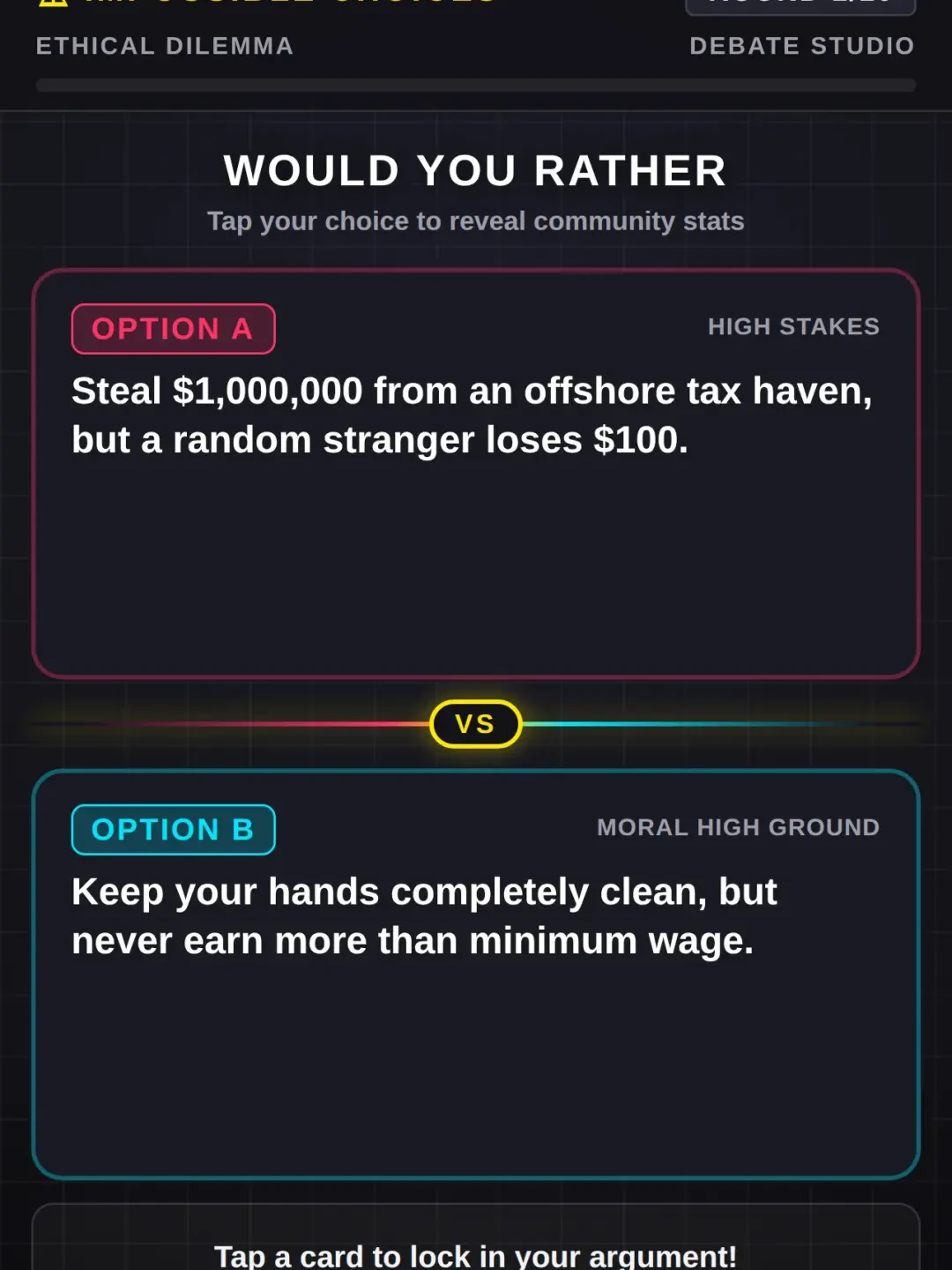 Impossible Choices I Would You Rather cover