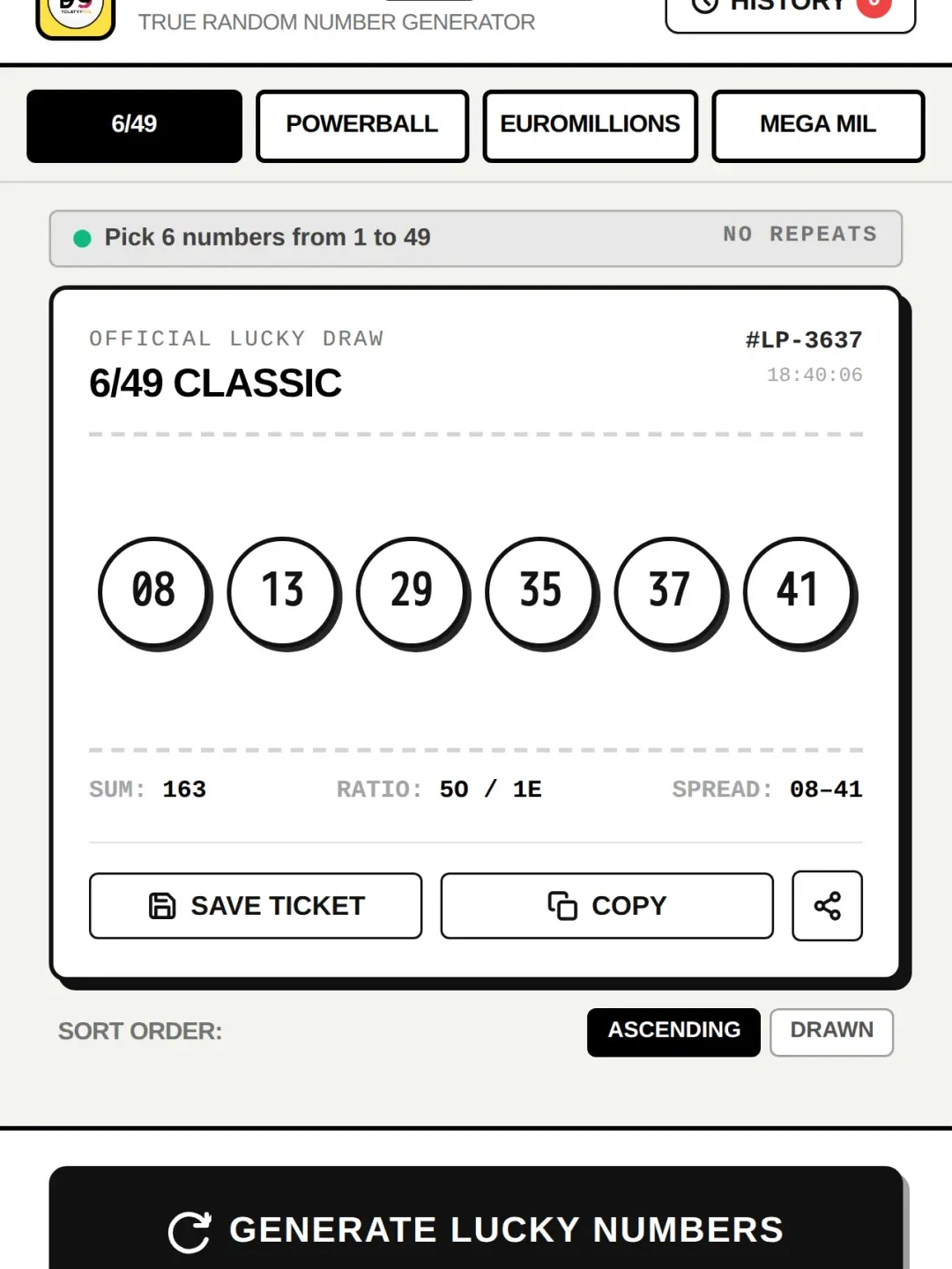 Lotto Pick — Lucky Numbers cover