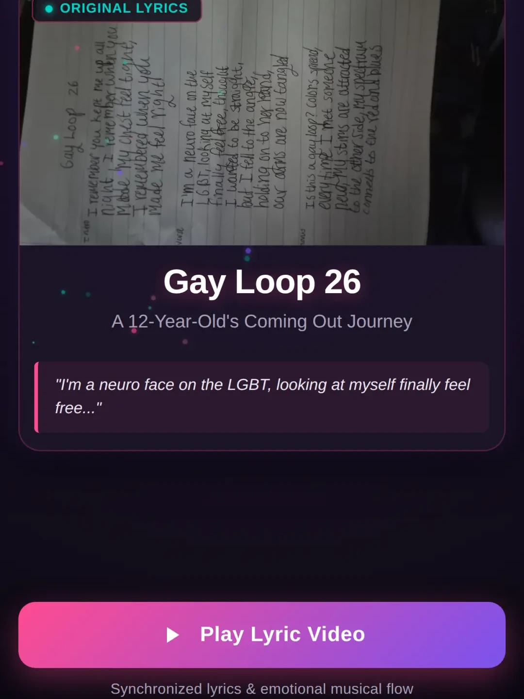 Gay Loop 26 - Musical Lyric Video cover