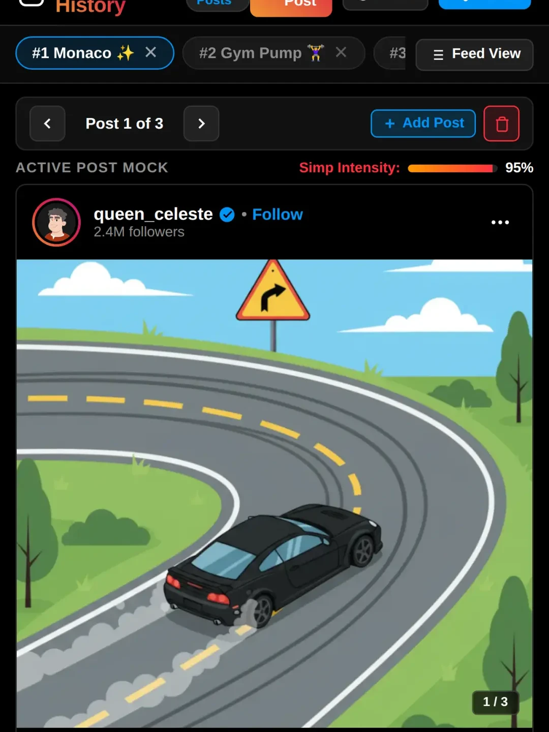 Simp History — Instagram Interaction Mock Generator cover