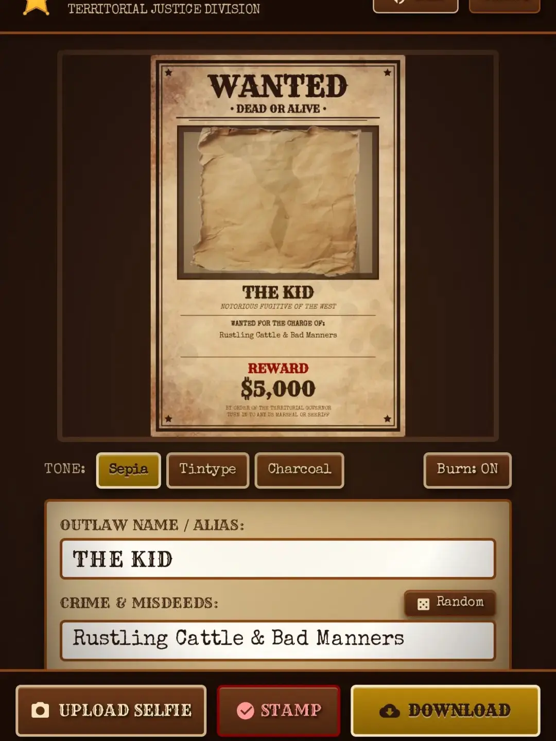 Wild West Wanted Poster Creator cover