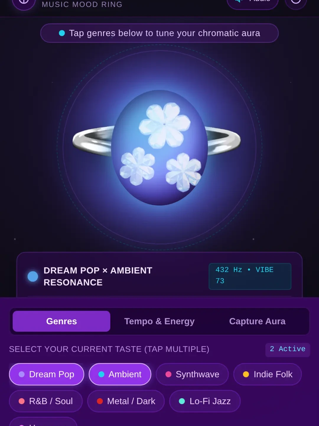 AURA TONE — Music Taste Mood Ring cover