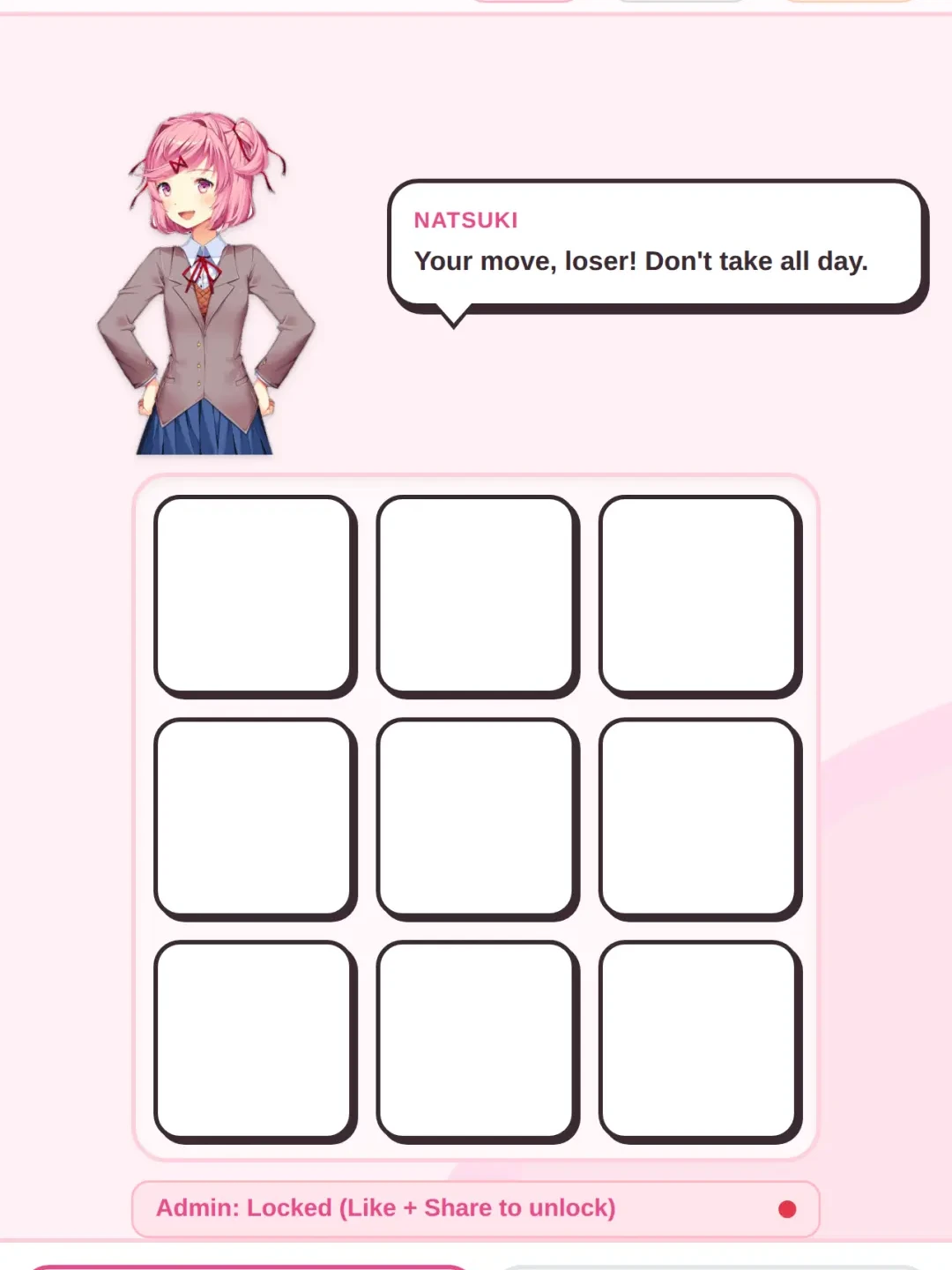 Natsuki Tic-Tac-Toe:Sigma revenge