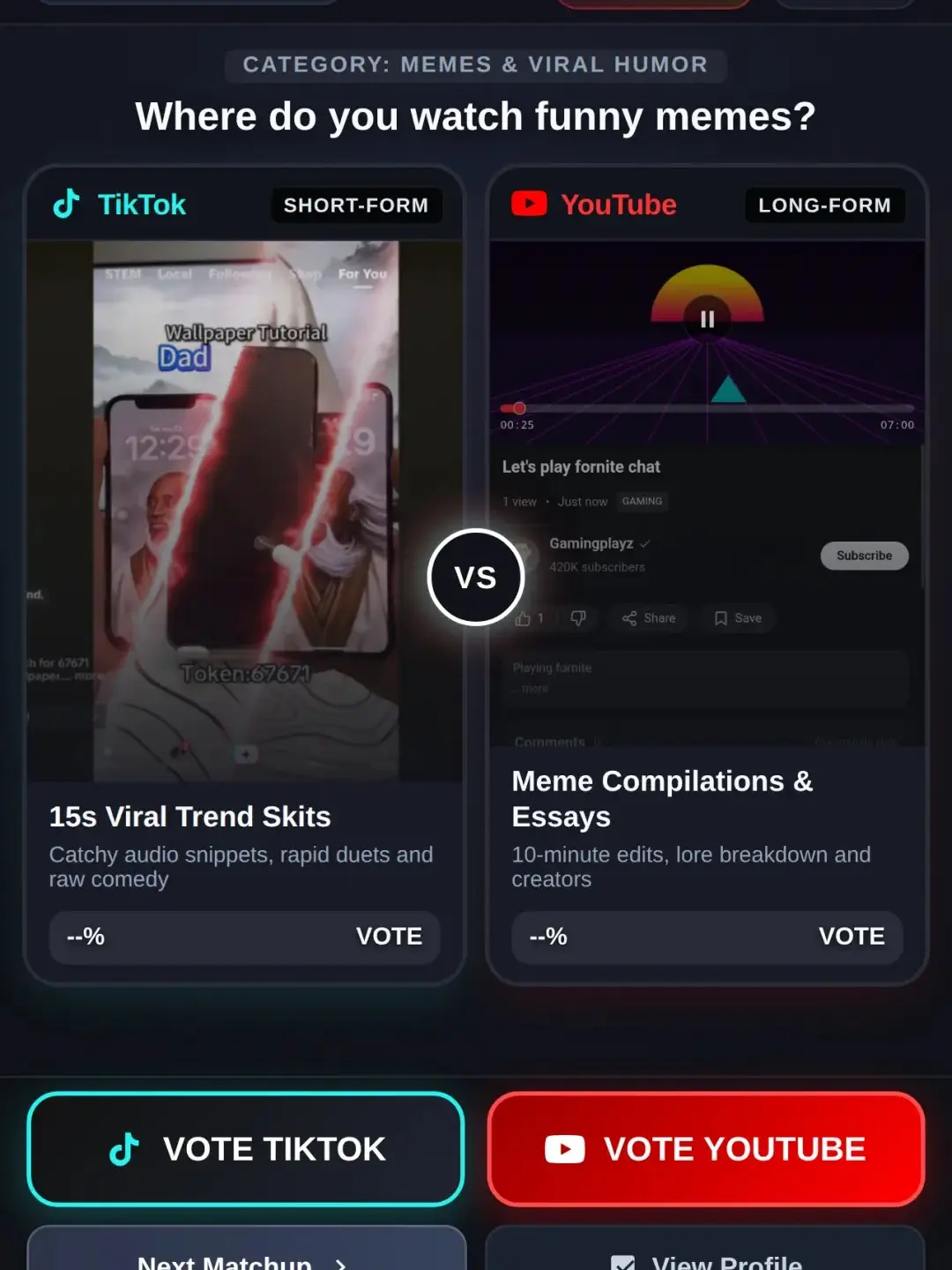 Voting: TikTok or YouTube cover