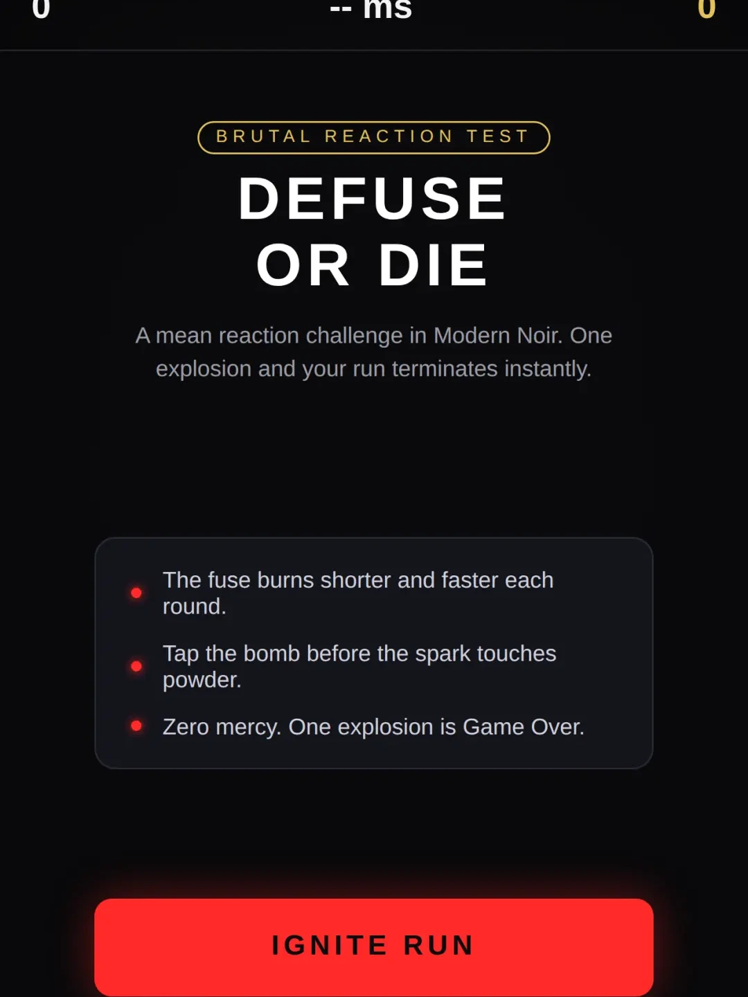 Defuse or Die - Noir Reaction Test cover