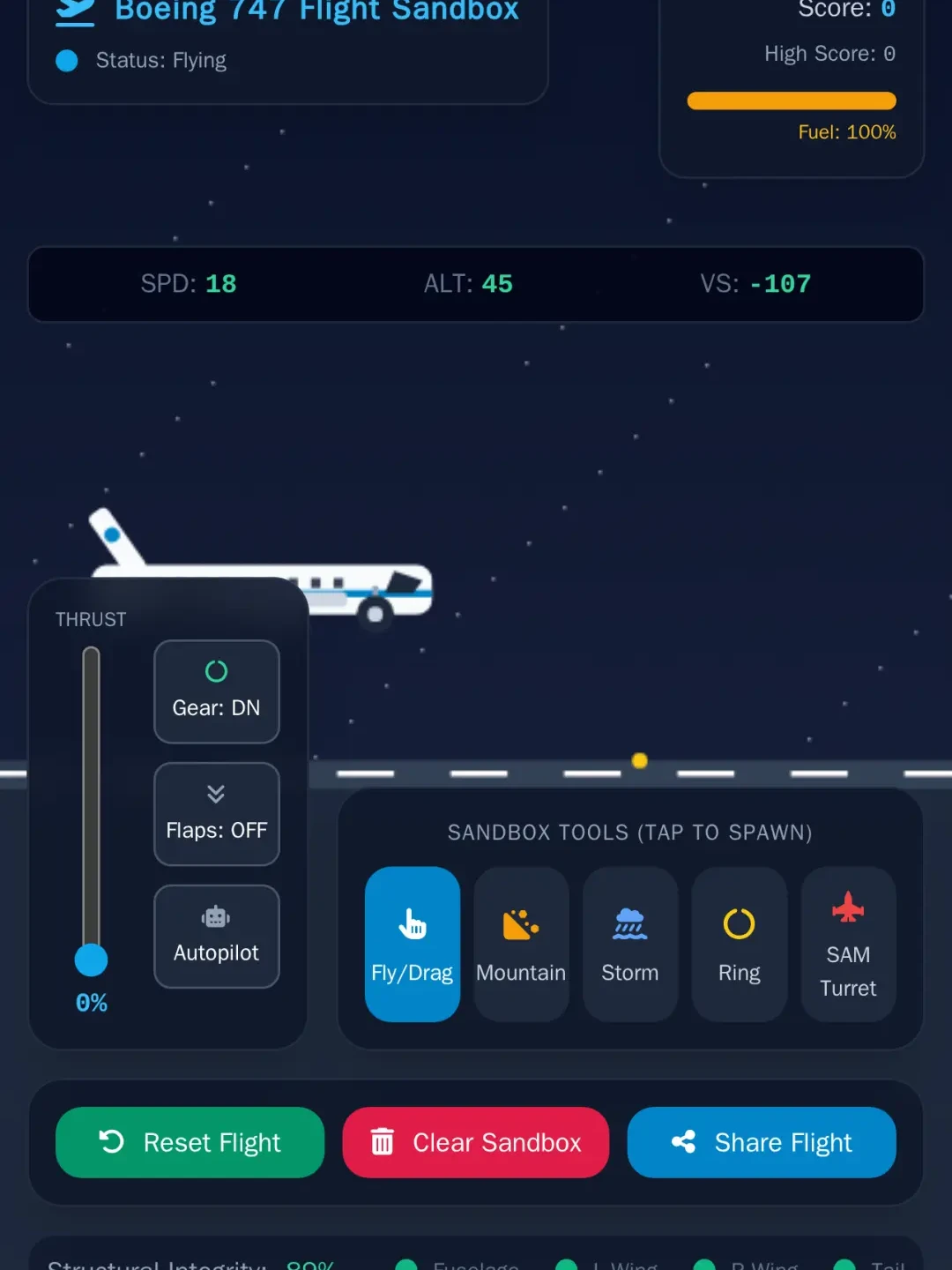 Boeing 747 Flight Sandbox cover